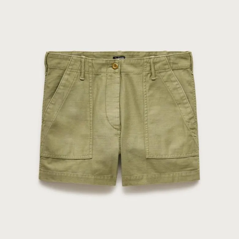 Utility-pocket short in sateen