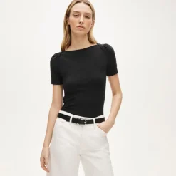 Vintage jersey puff-sleeve T-shirt
