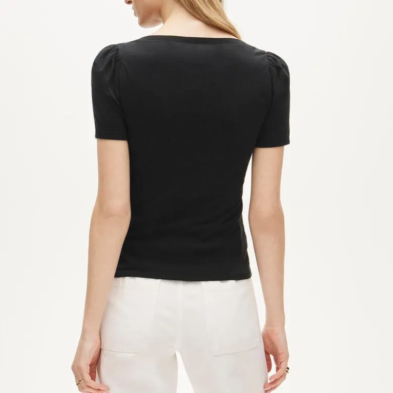 Vintage jersey puff-sleeve T-shirt