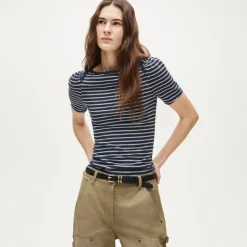 Vintage jersey puff-sleeve T-shirt in stripe