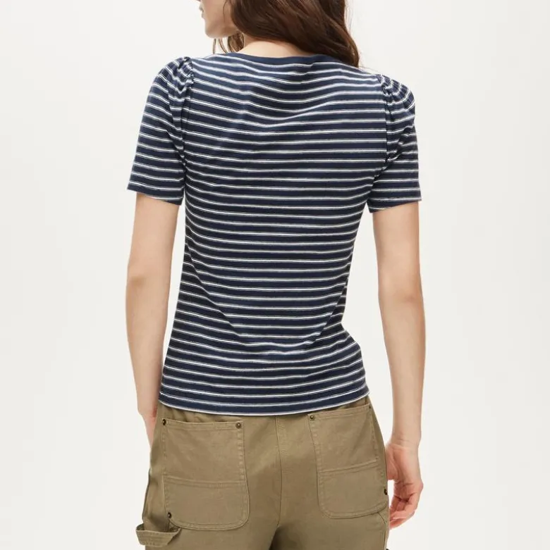 Vintage jersey puff-sleeve T-shirt in stripe