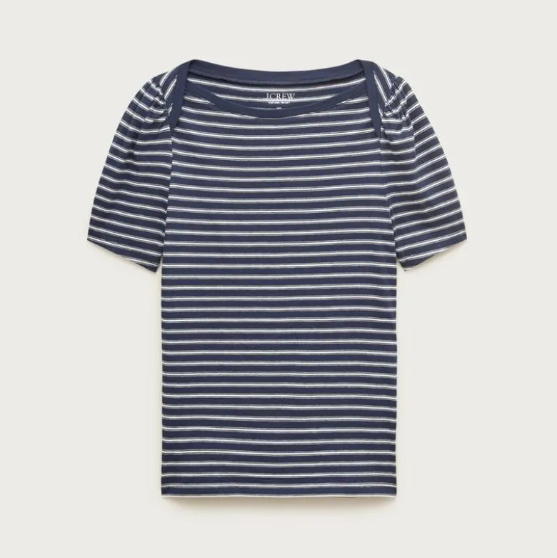Vintage jersey puff-sleeve T-shirt in stripe