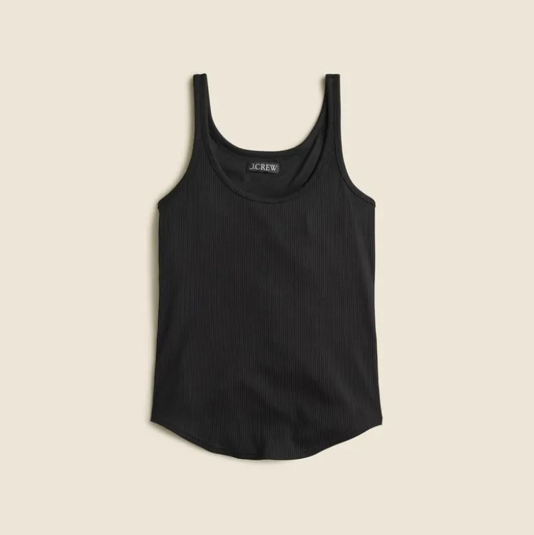 Vintage rib shelf-bra tank top