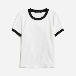 Vintage rib shrunken T-shirt with contrast trim