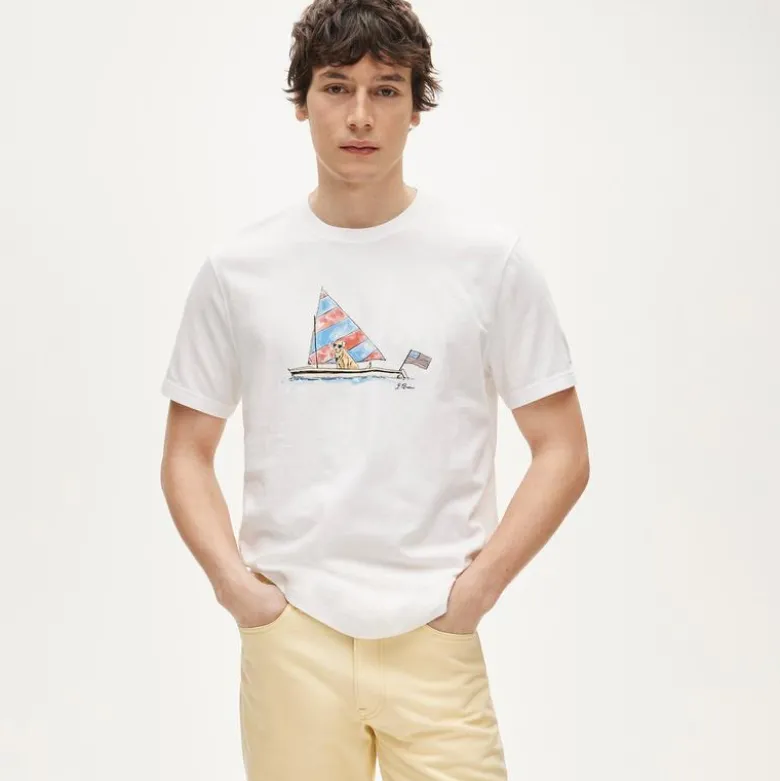 Vintage-wash cotton graphic T-shirt