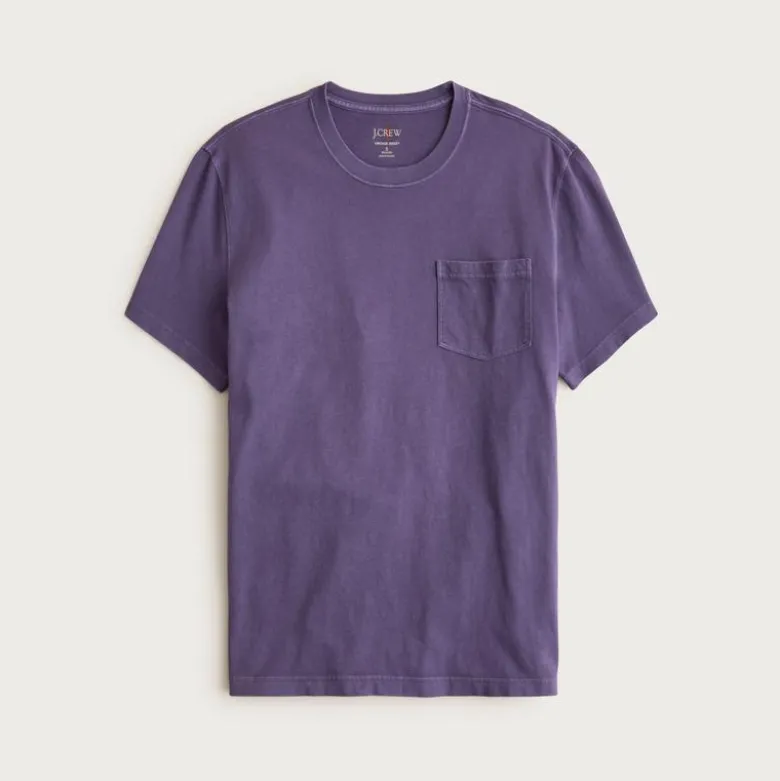 Vintage-wash cotton pocket T-shirt