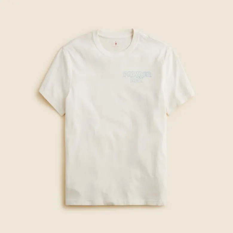 Vintage-wash cotton "Powder Day" graphic T-shirt