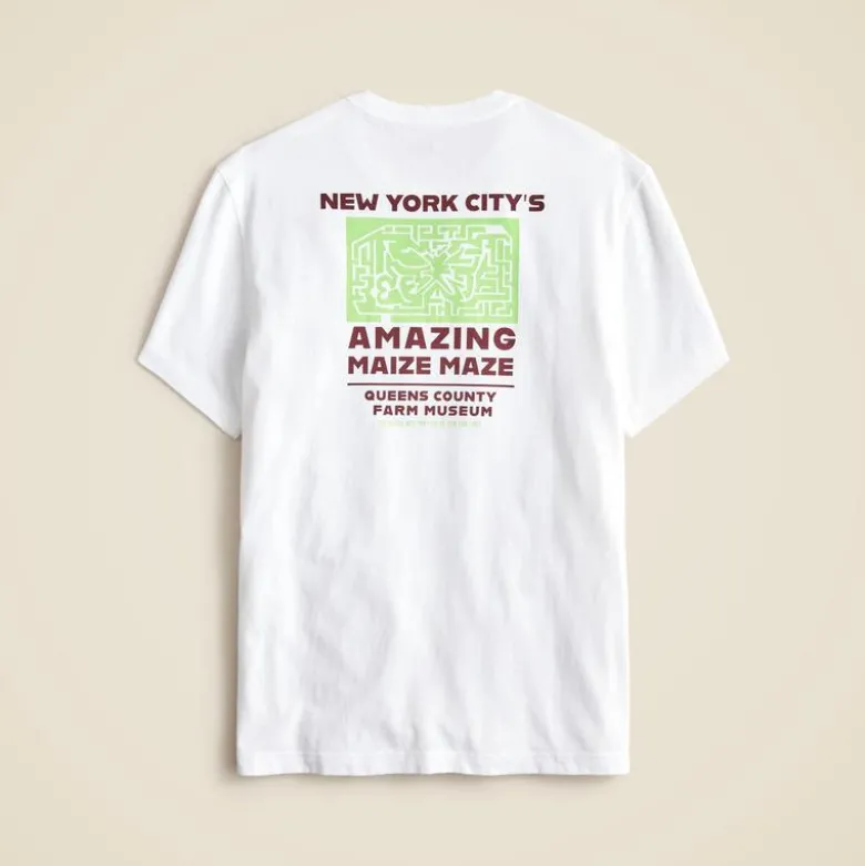Vintage-wash cotton "Queens" graphic T-shirt