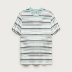 Vintage-wash cotton T-shirt in stripe