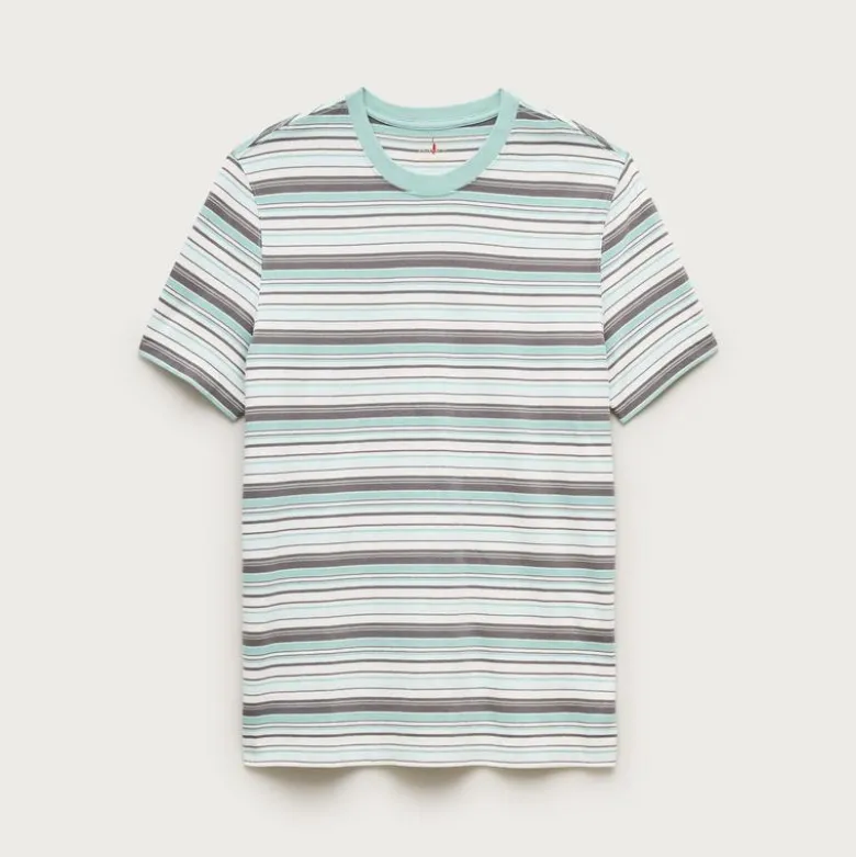 Vintage-wash cotton T-shirt in stripe