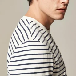 Vintage-wash cotton T-shirt in stripe
