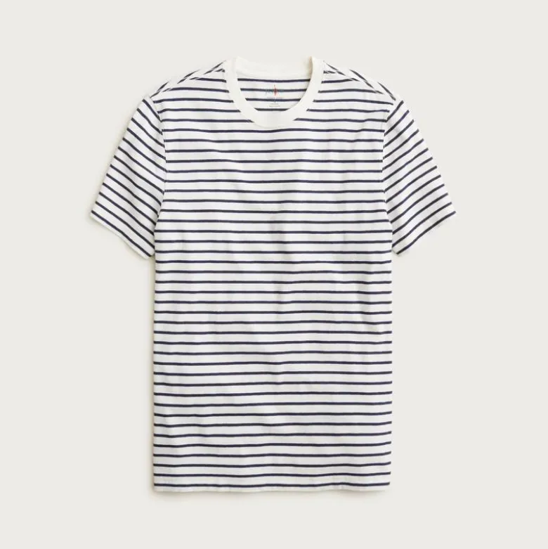 Vintage-wash cotton T-shirt in stripe