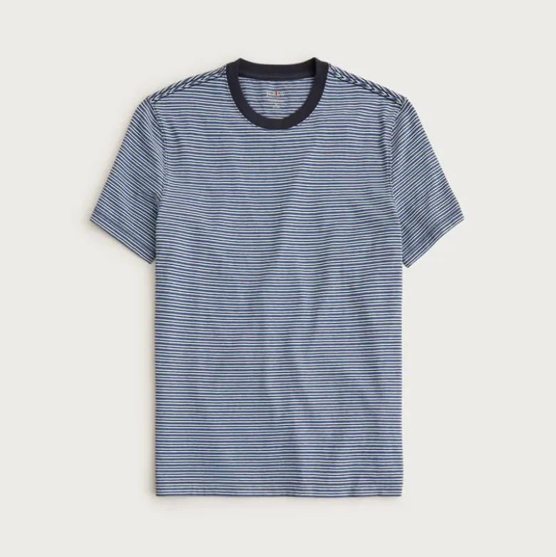 Vintage-wash cotton T-shirt in stripe