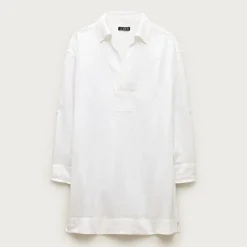 V-neck popover dress in linen