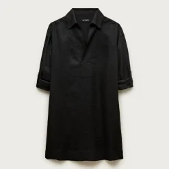 V-neck popover dress in linen