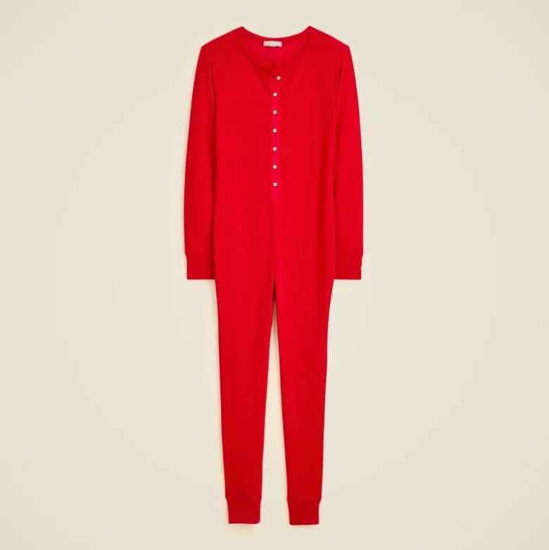 Waffle-knit one-piece