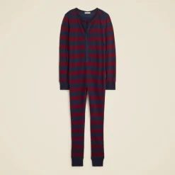 Waffle-knit one-piece in rugby stripe