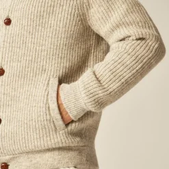 Wallace & Barnes baseball cardigan in English wool