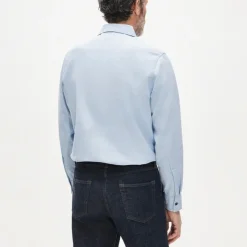 Wallace & Barnes chambray workshirt in hemp-cotton blend