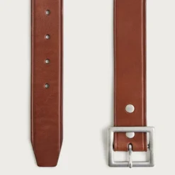Wallace & Barnes Italian leather belt with square brass buckle