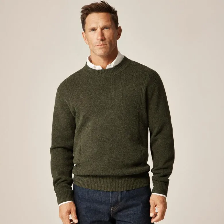 Wallace & Barnes wool sweater with suede