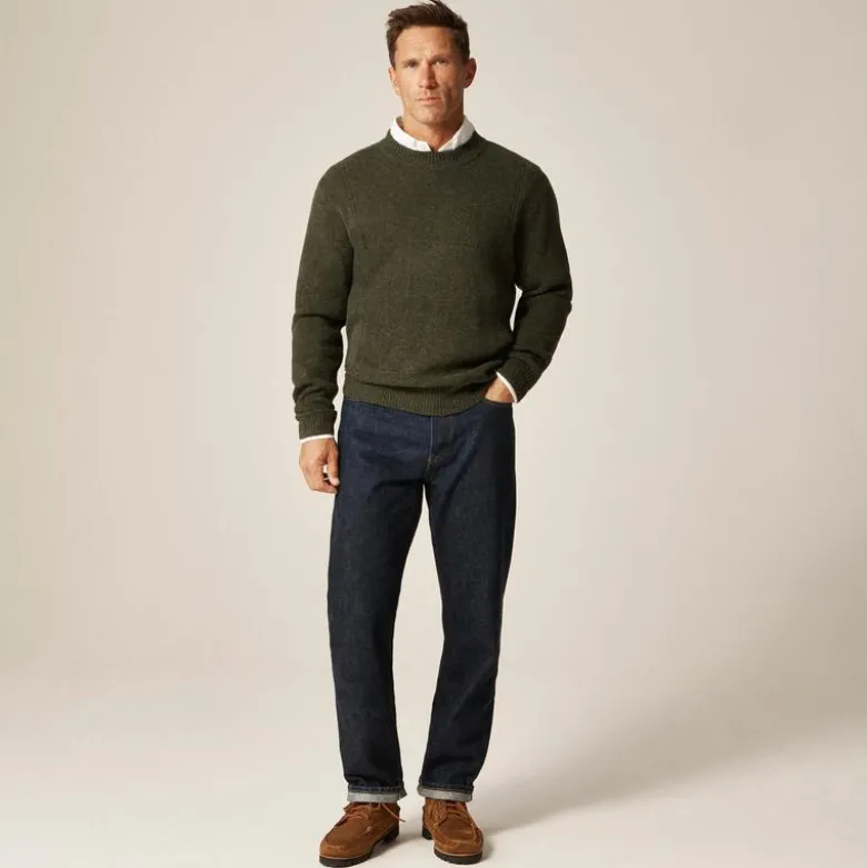 Wallace & Barnes wool sweater with suede