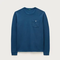 Washed piqué long-sleeve pocket T-shirt