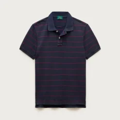 Washed piqué polo shirt in stripe