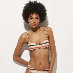 Wave bikini top in sparkle stripe