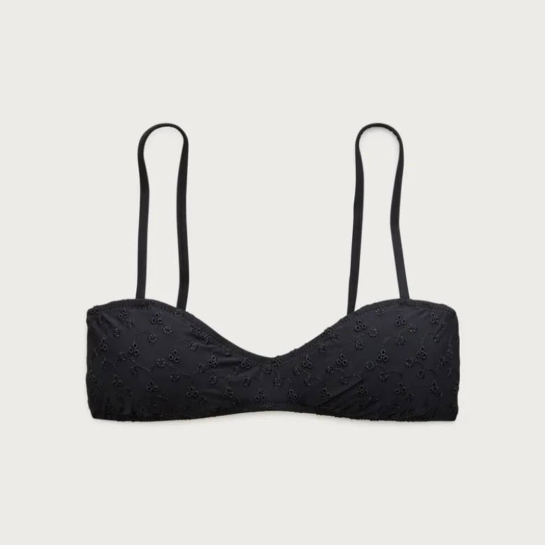 Wave eyelet bikini top
