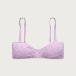 Wave eyelet bikini top