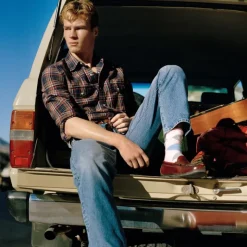 Western shirt in Indian madras plaid