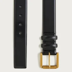 Wide belt in spazzolato leather