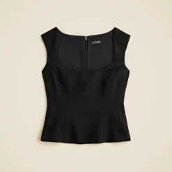 Wide scoopneck tank top in city crepe
