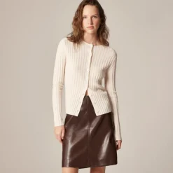 Wide-rib cashmere cardigan