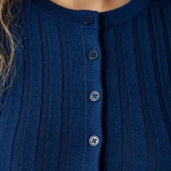 Wide-rib sweater-dress in merino wool blend