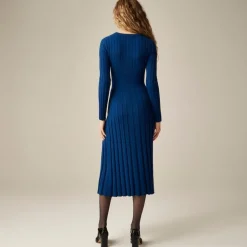 Wide-rib sweater-dress in merino wool blend