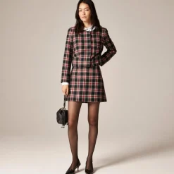 Wool-blend mini skirt in Stewart tartan