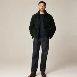 Wool-blend sherpa fleece coverall jacket