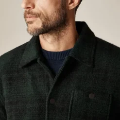 Wool-blend sherpa fleece coverall jacket