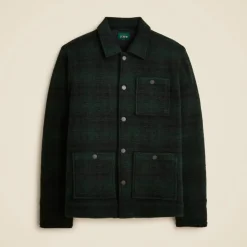 Wool-blend sherpa fleece coverall jacket