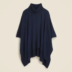 Wool-cashmere blend turtleneck poncho