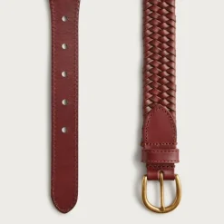 Woven elasticated Italian leather belt