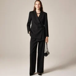 Wrap blazer in wool blend