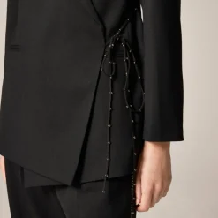 Wrap blazer in wool blend