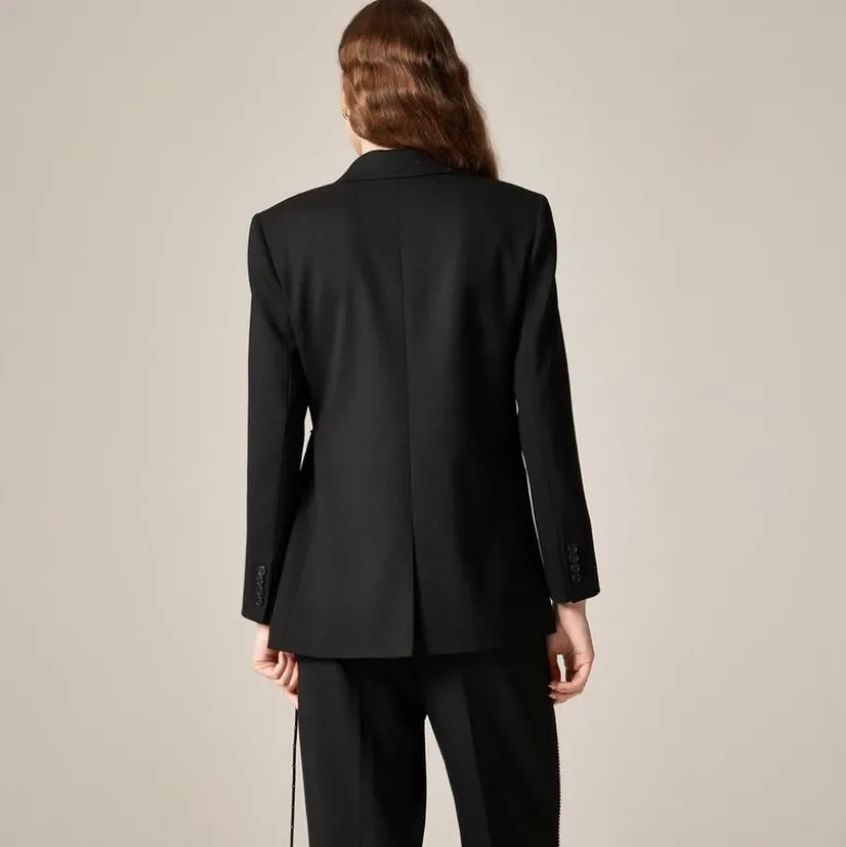 Wrap blazer in wool blend