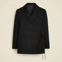 Wrap blazer in wool blend