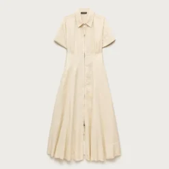 Zip-up shirt-dress in Gramercy linen blend